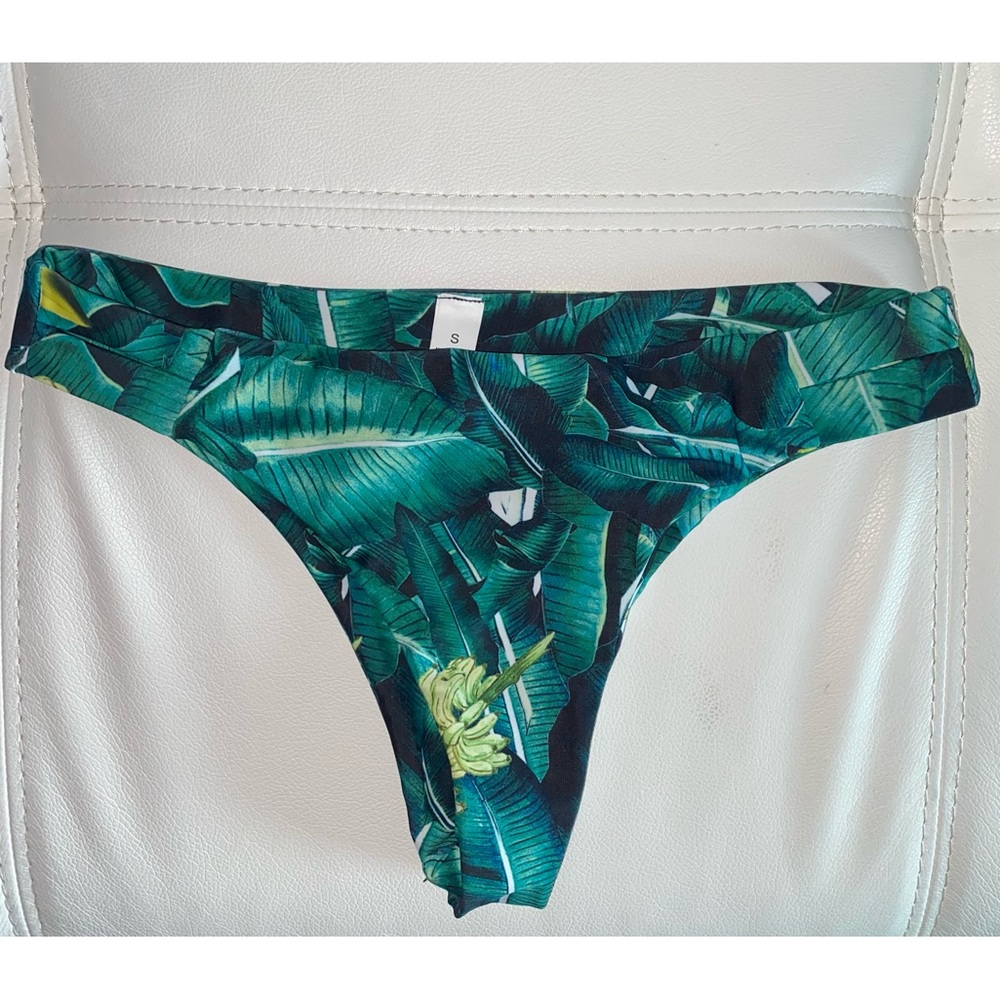Lush Jungle Green Tanga Swim Bikini Bottom